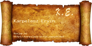 Karpelesz Ervin névjegykártya